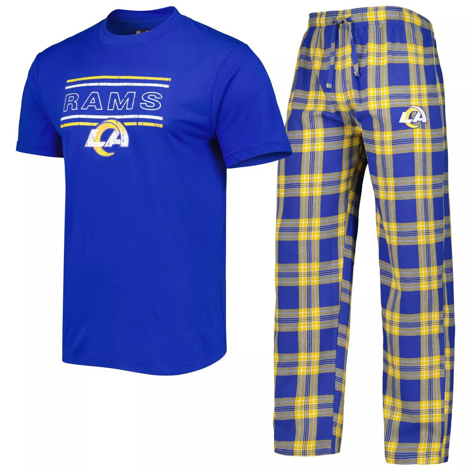 

Мужской комплект для сна из топа и брюк Concepts Sport Royal/Gold Los Angeles Rams Badge