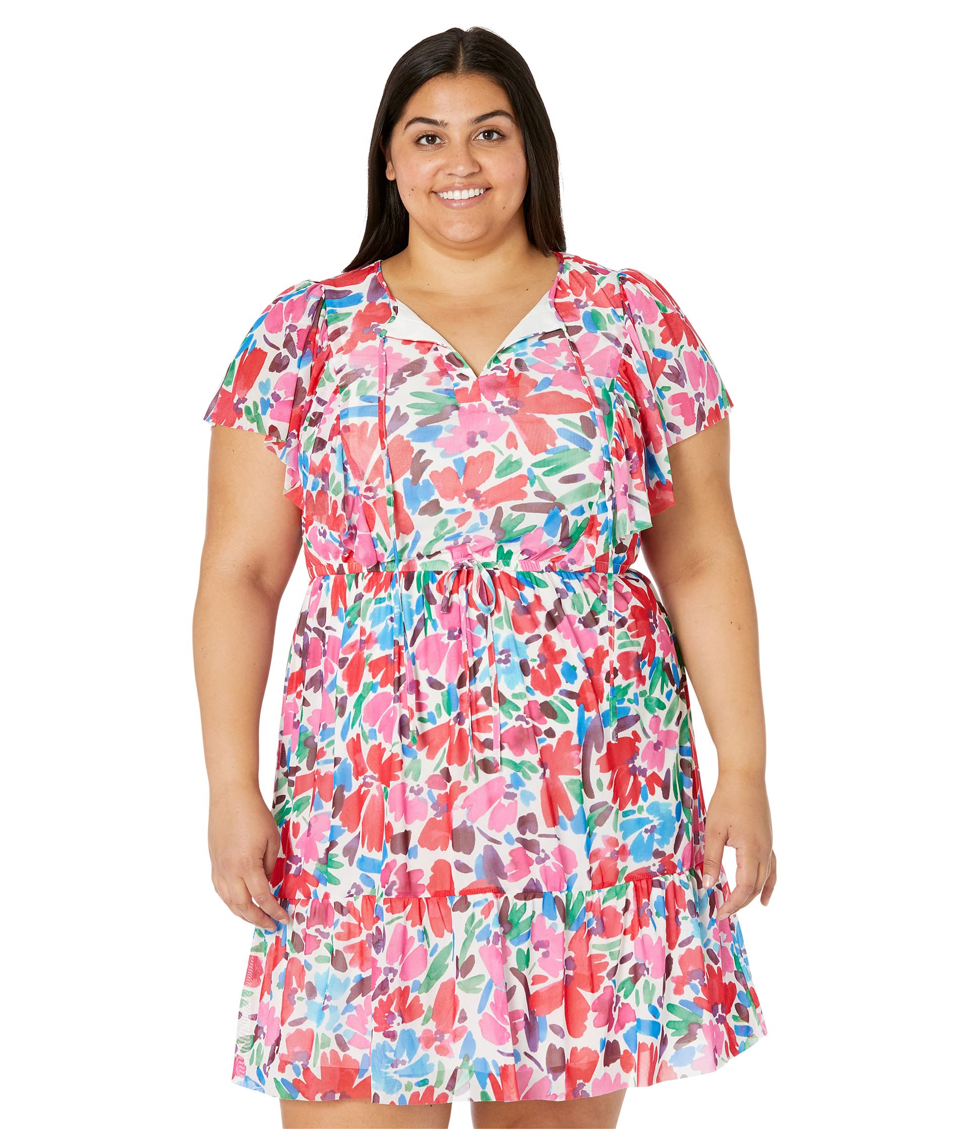платье donna morgan plus size mini dress with twist Платье Donna Morgan, Plus Size Mini Dress with Flutter Sleeve
