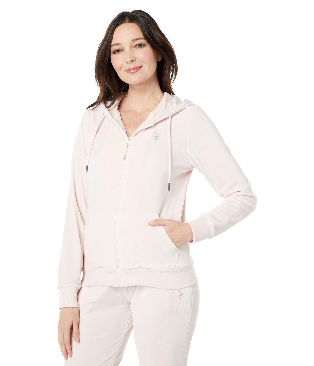 

Худи U.S. POLO ASSN., Velour Zip Hoodie, Белый