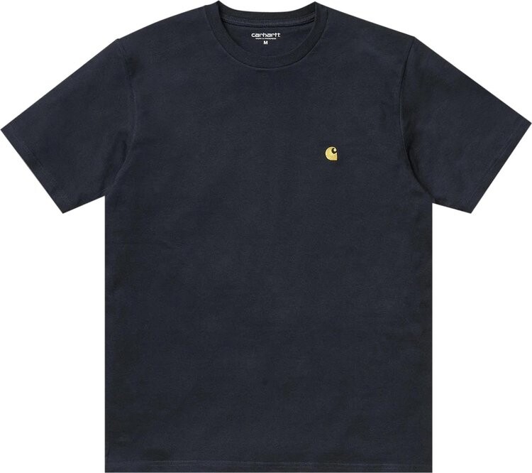 

Футболка Carhartt WIP Short-Sleeve Chase T-Shirt 'Dark Navy/Gold', синий