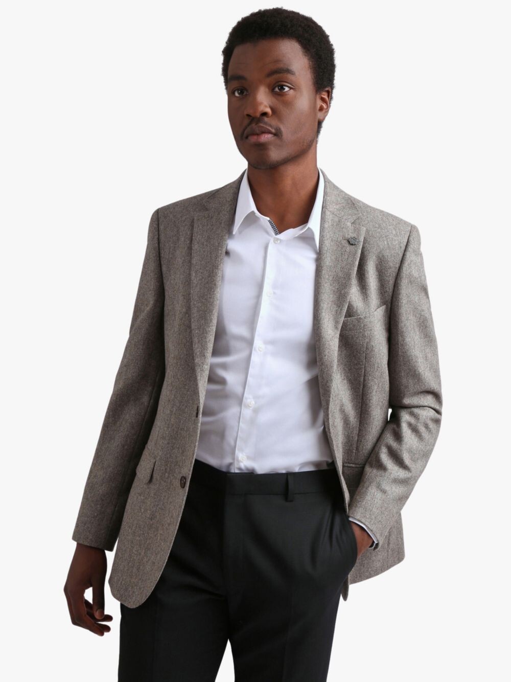 

Пиджак из смесовой шерсти Ted Baker Pamir, овсяный