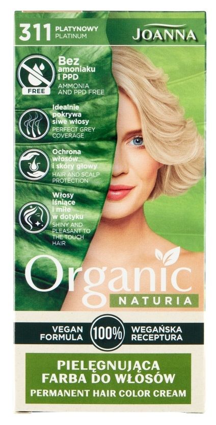 Joanna Naturia Organic Vegan Platynowy 311 краска для волос, 1 шт. скраб для тела joanna naturia truskawka 100 g