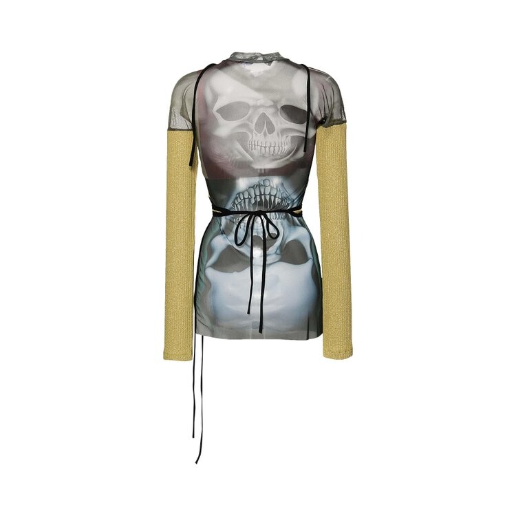 

Лонгслив Ottolinger Mesh Skull Wrap Long-Sleeve, желтый, Серый, Лонгслив Ottolinger Mesh Skull Wrap Long-Sleeve, желтый