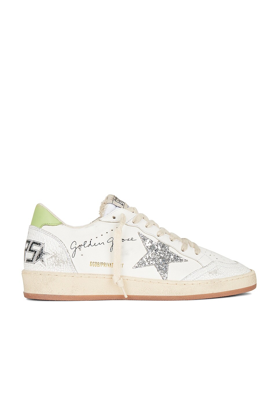 

Кроссовки Golden Goose x REVOLVE Ball Star, цвет White, Silver, & Green, Белый