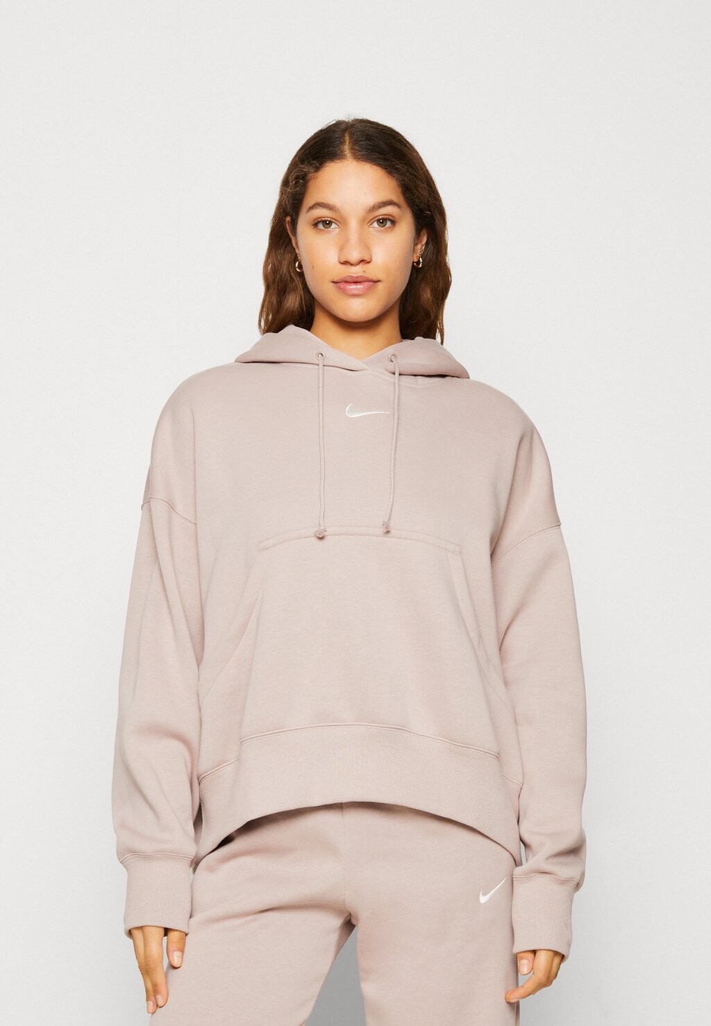 

Толстовка с капюшоном Nike Phoenix Fleece Pant, коричневый/парус, Коричневый;серый