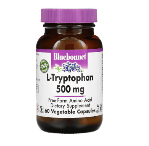 L-триптофан 500 мг 60 капсул Bluebonnet Nutrition bluebonnet nutrition растительные стерины 500 мг 90 капсул