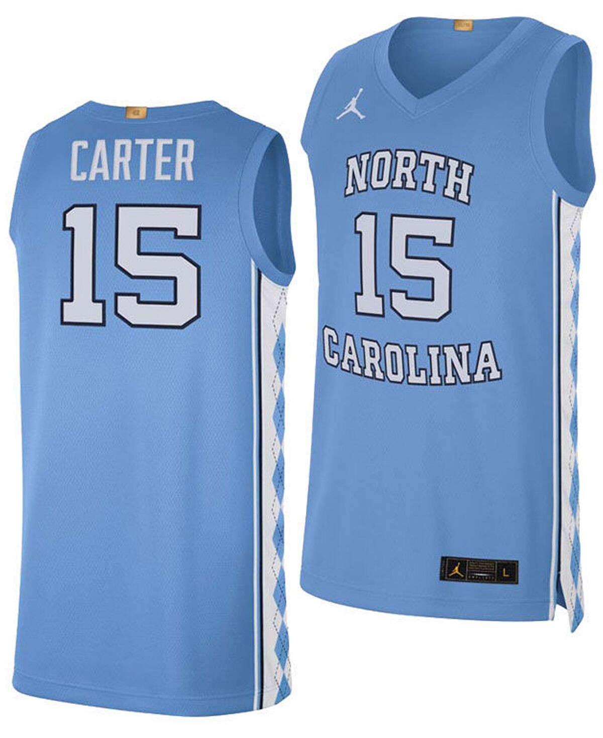 

Мужская баскетбольная майка vince carter north carolina tar heels limited Nike, светло-синий