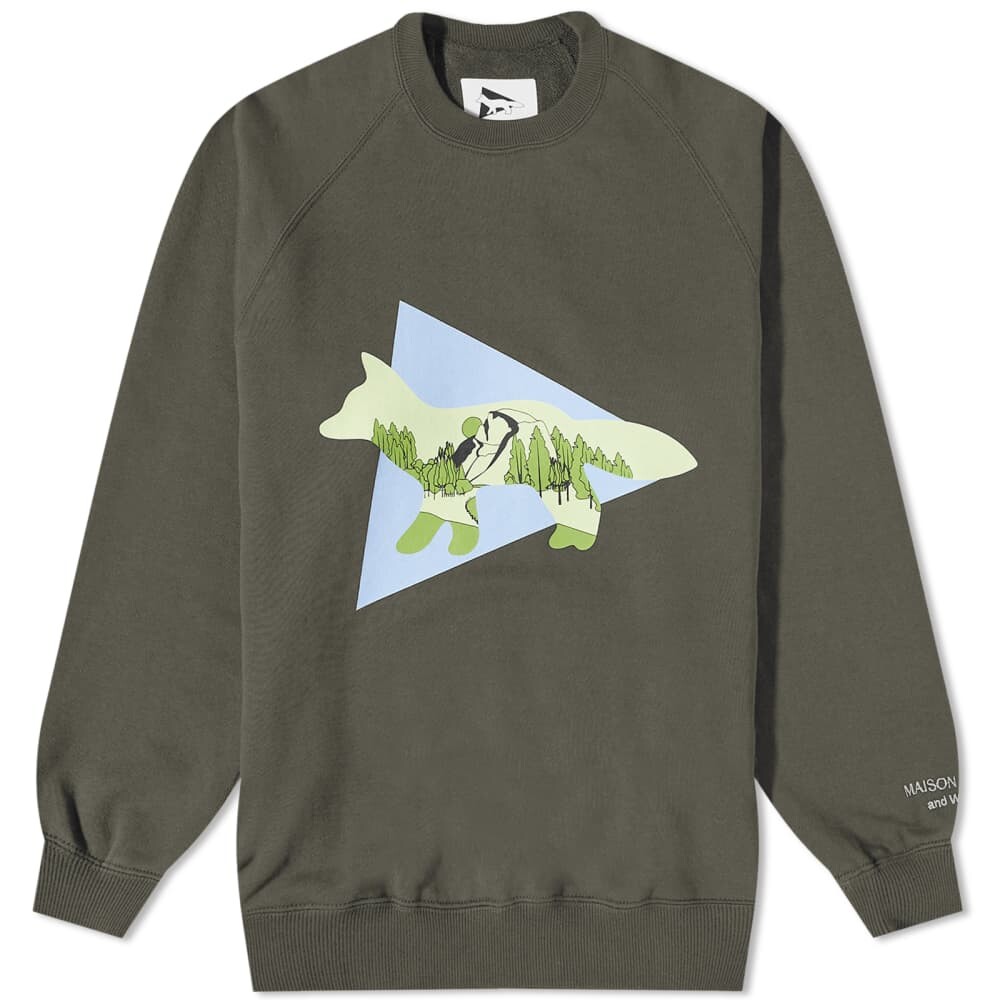 

Толстовка and wander x Maison Kitsuné Crew Sweat, Серый