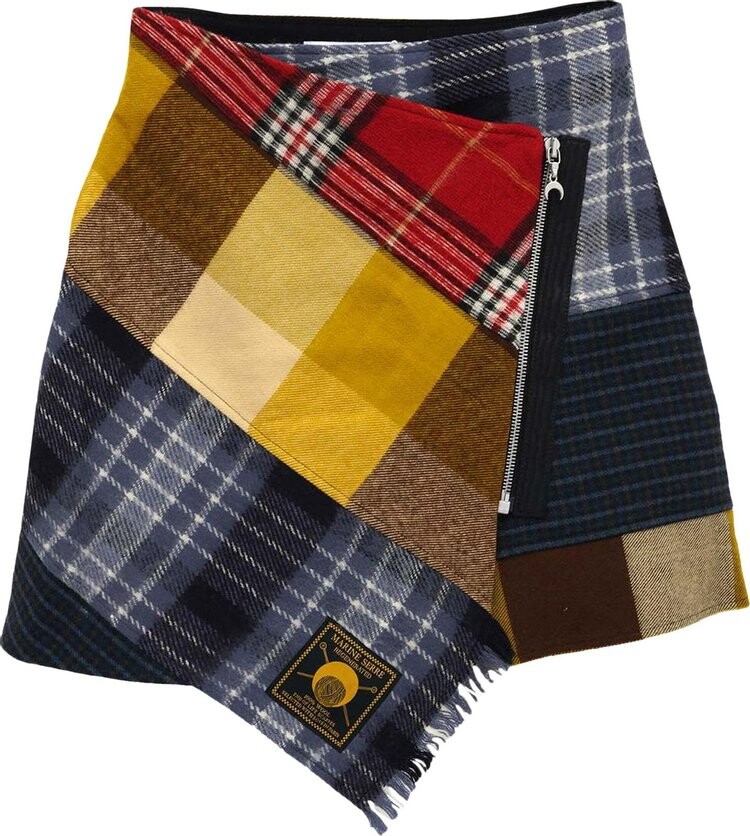 

Юбка Marine Serre Clashing Tartans Wrap Mini Skirt 'Blue', синий