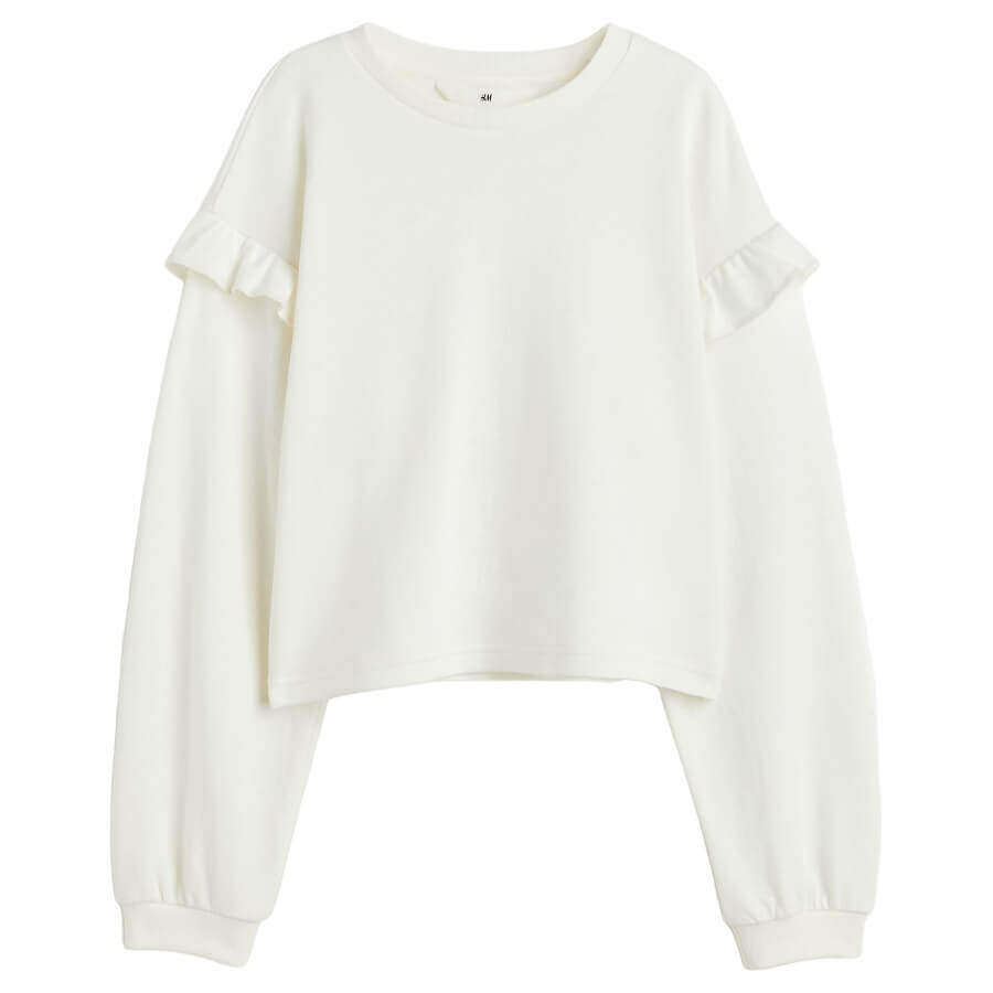 

Свитшот H&M Basics Flounced, натуральный белый