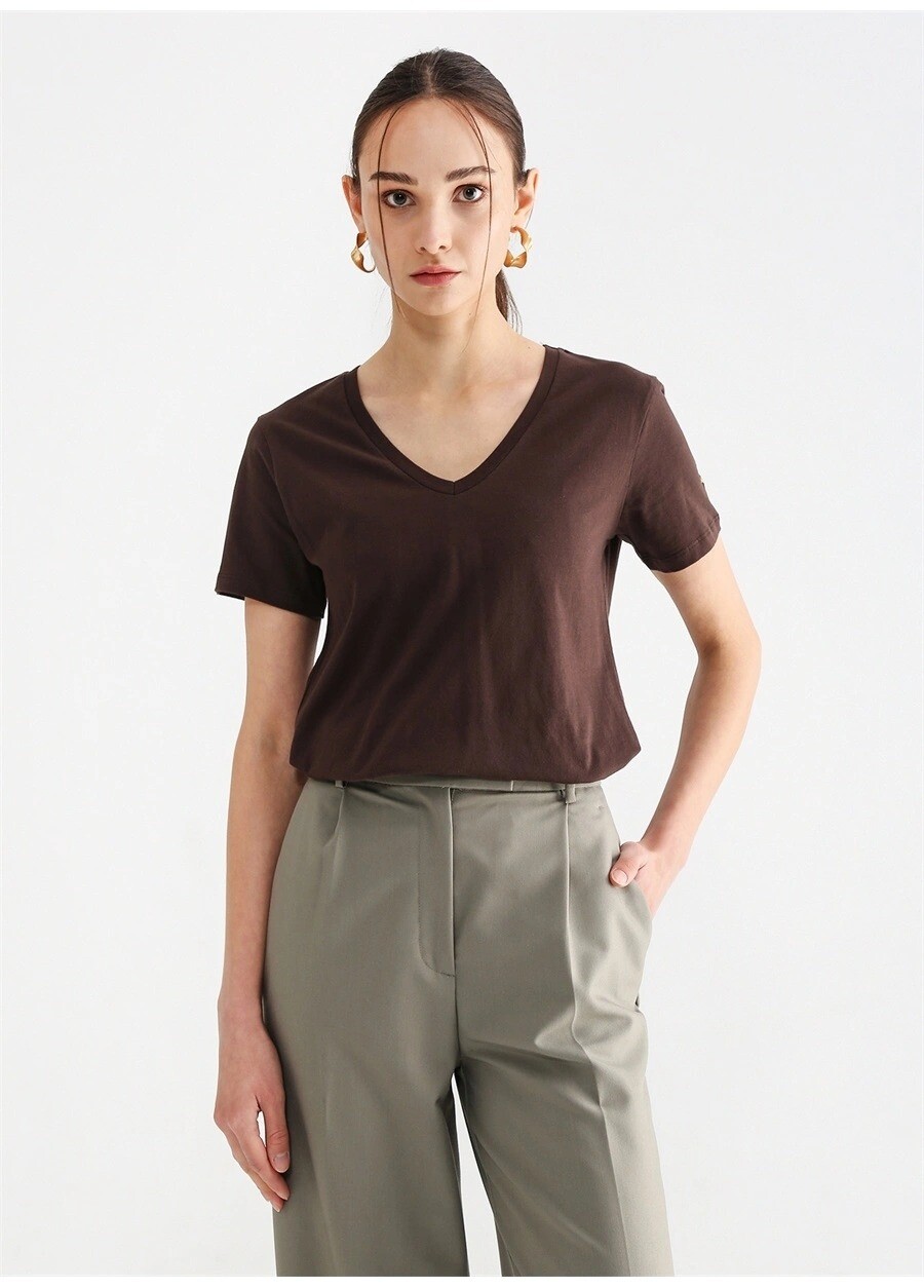 

Футболка Fabrika Teyo V-neck Women's, темно-коричневый