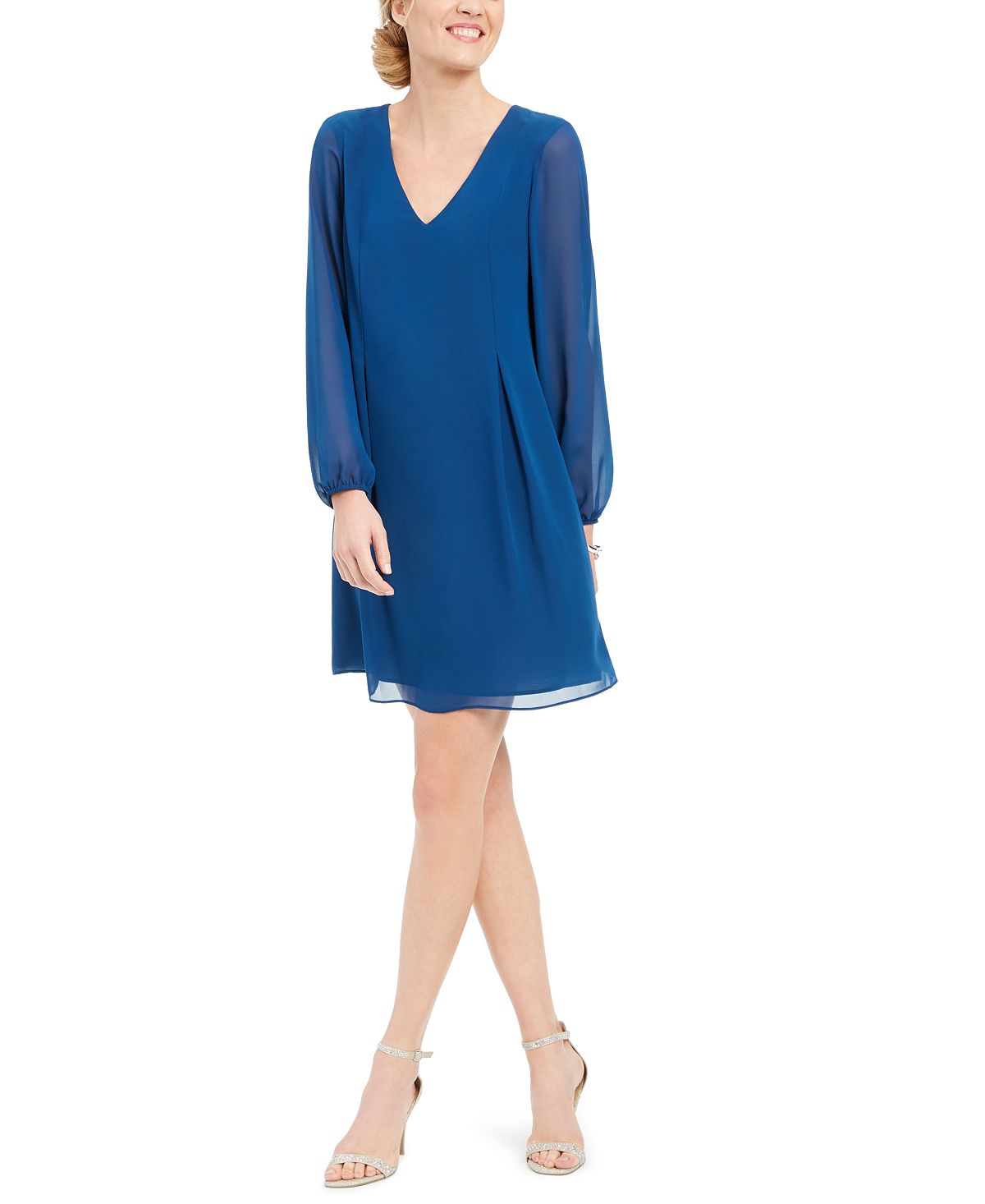 Платье прямого кроя с бантом на спине inc, созданное для macy's INC International Concepts, синий