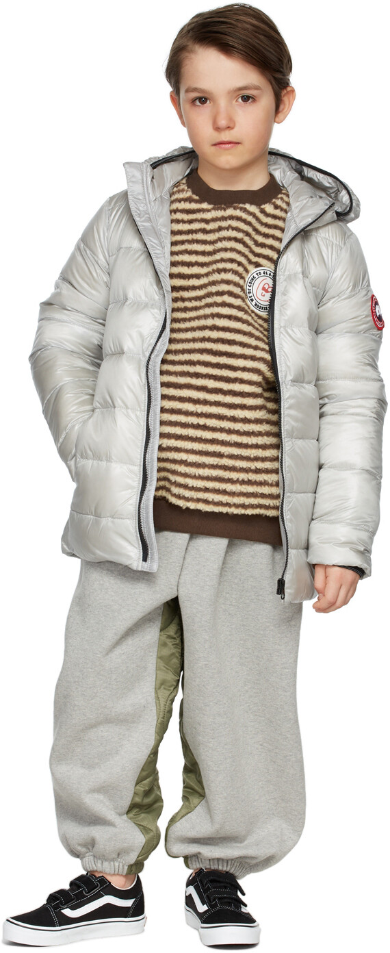 

Детская серебряная пуховая куртка с капюшоном Crofton Canada Goose Kids