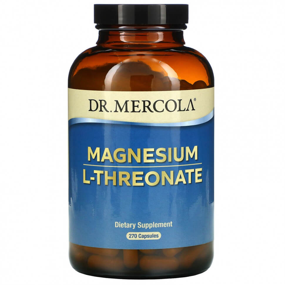 L-треонат магния Dr. Mercola Magnesium L-Threonate, 270 капсул swanson магний l треонат 90 растительных капсул