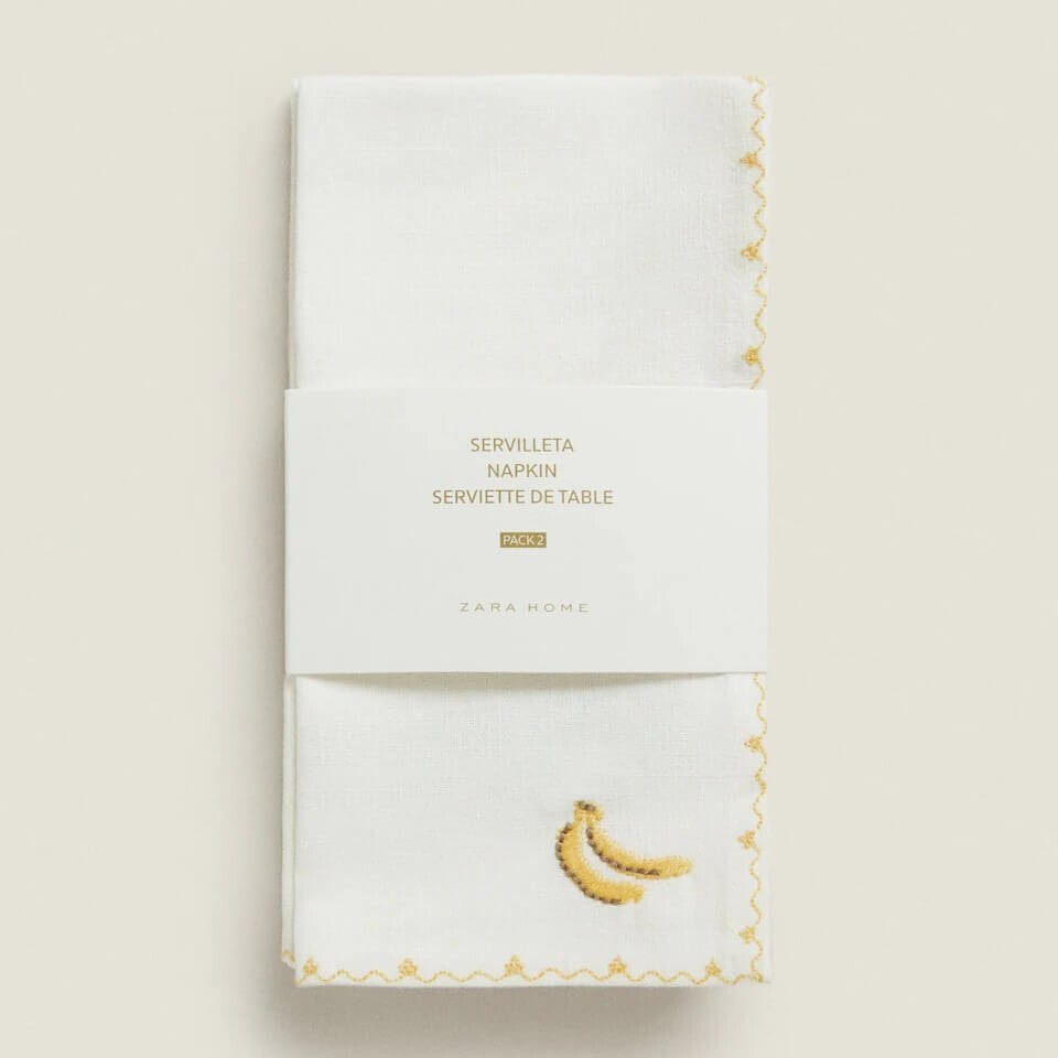 

Салфетки Zara Home With Embroidered Banana (2 шт.), белый