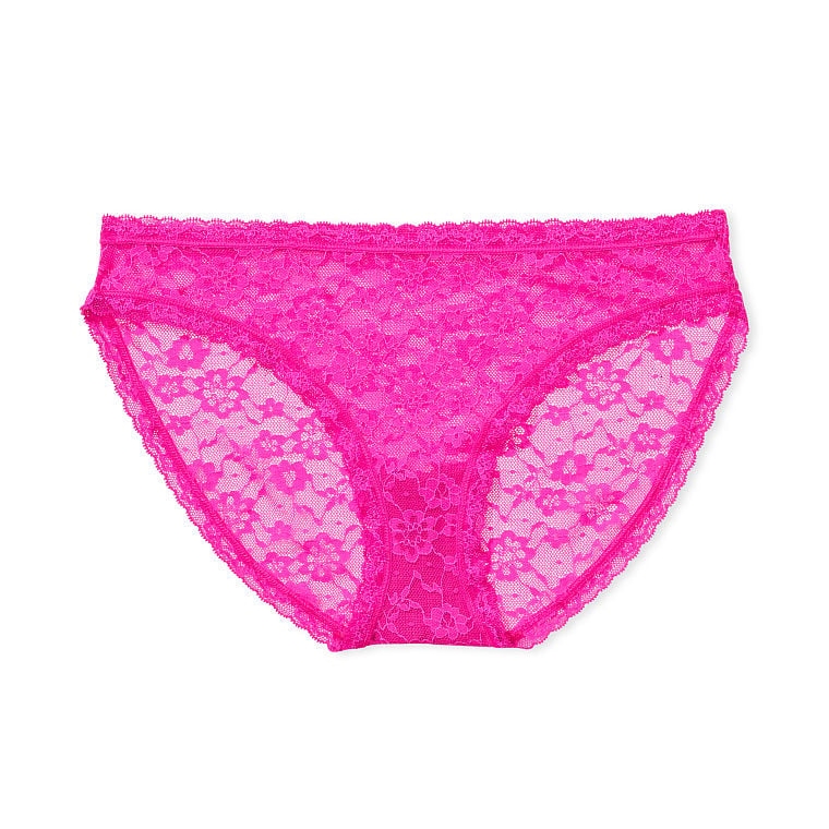 цена Трусы Victoria's Secret The Lacie Posey Lace Bikini, ярко-розовый