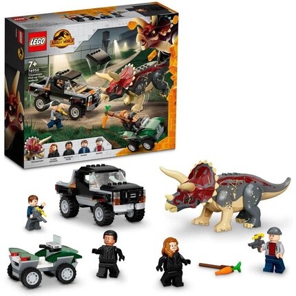 

Конструктор Lego Jurassic World Triceratops Pick-up Truck Ambush 76950, 210 деталей