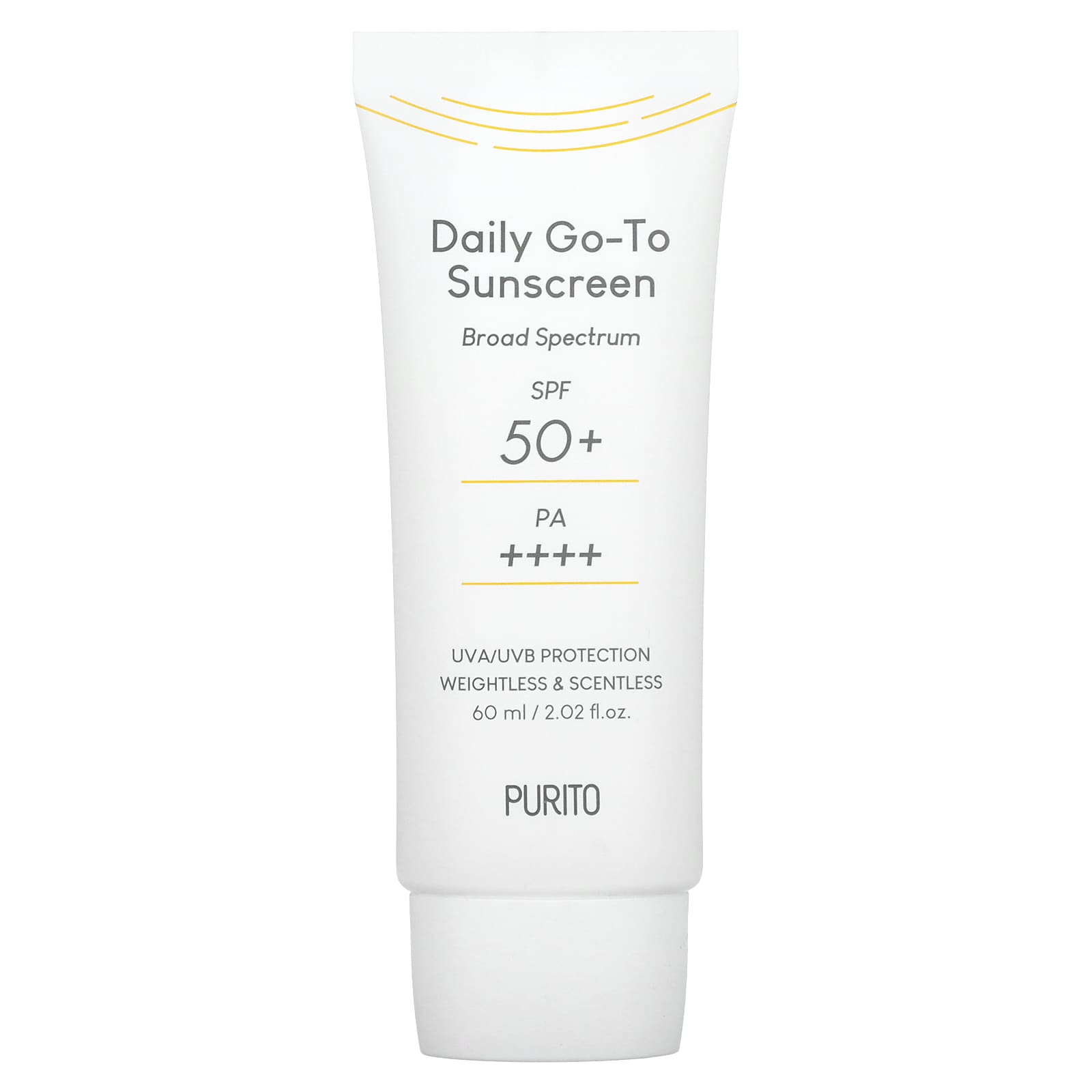 Daily Go-To Sunscreen, SPF 50+ PA++++, 2.02 fl oz (60 ml) Purito солнцезащитный крем purito daily go to sunscreen 60 мл