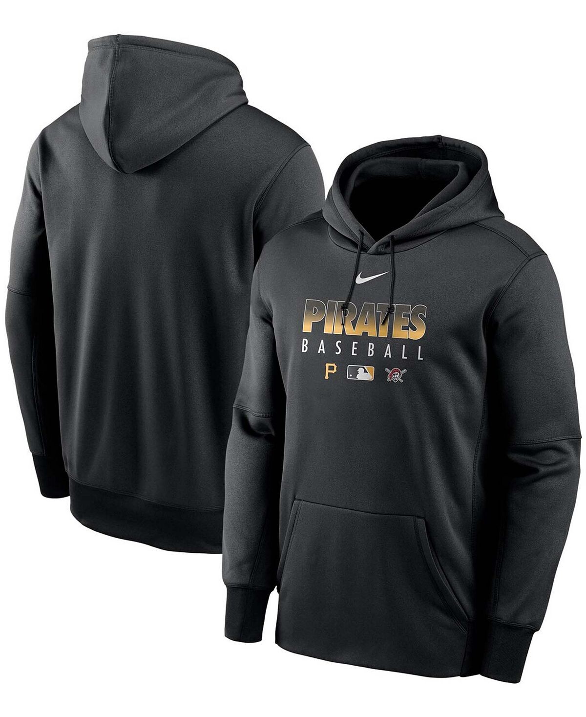

Мужская черная толстовка с капюшоном pittsburgh pirates authentic collection therma performance pullover Nike, черный