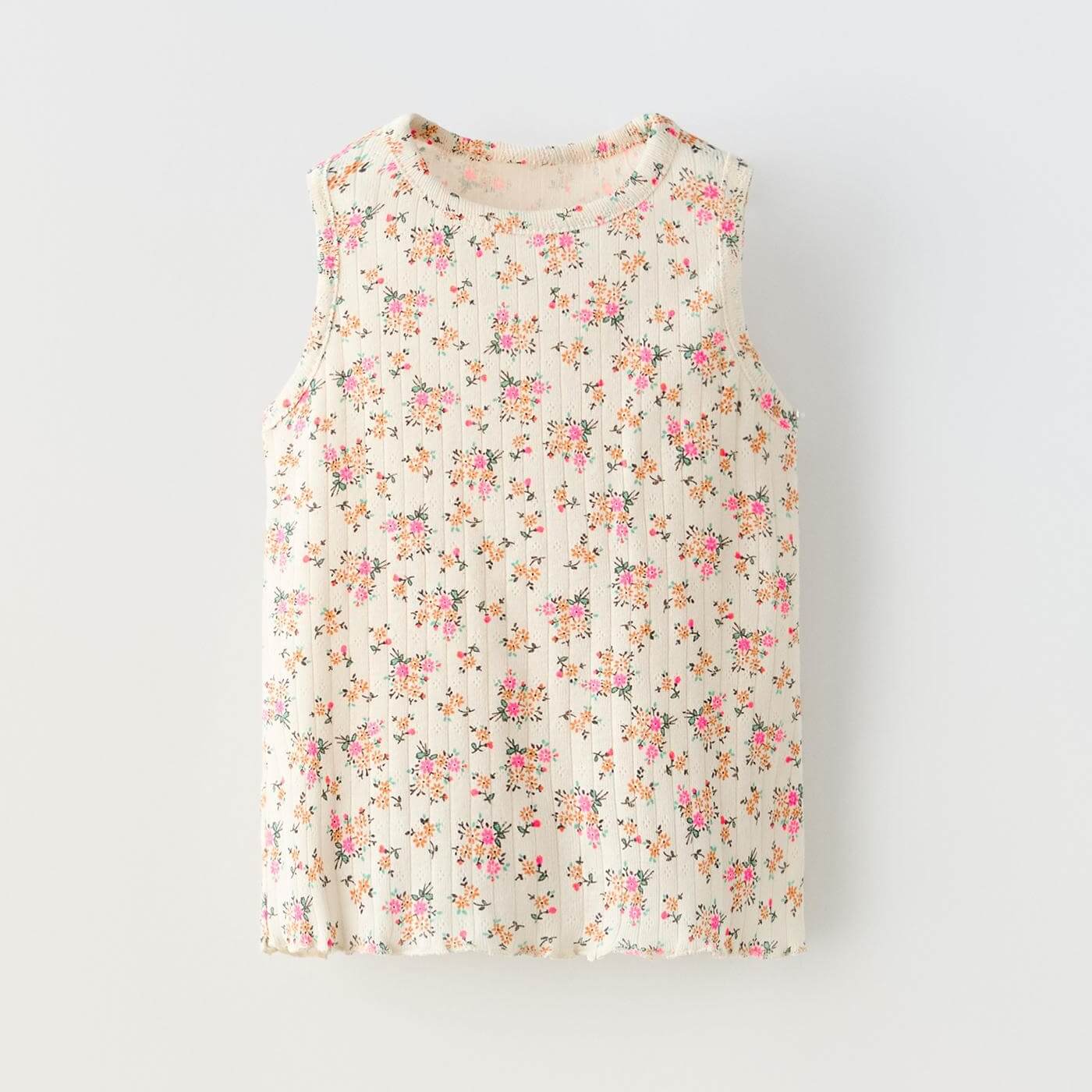 Топ Zara Floral Open-knit, бежевый шорты zara floral knit bermuda бежевый