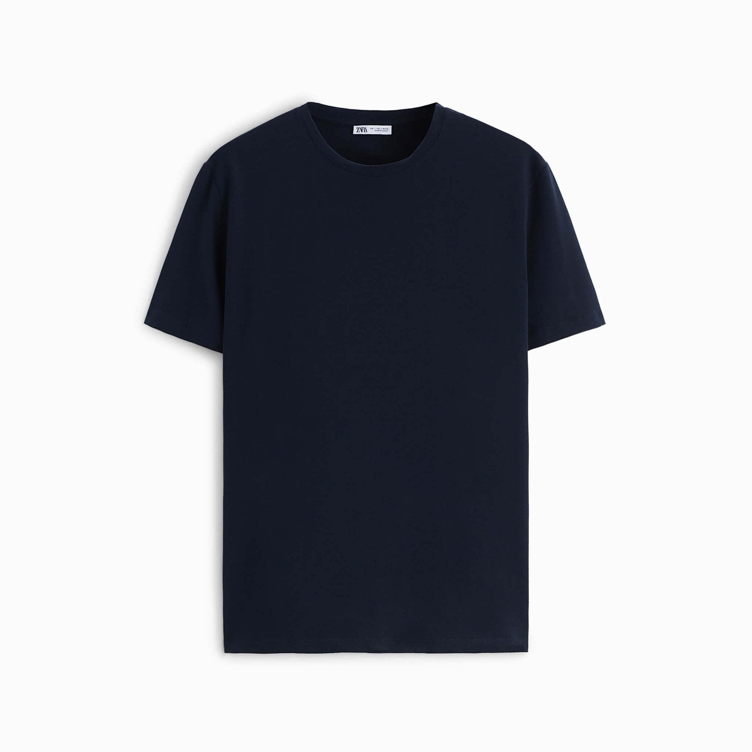 

Футболка Zara Basic Slim Fit, темно-синий