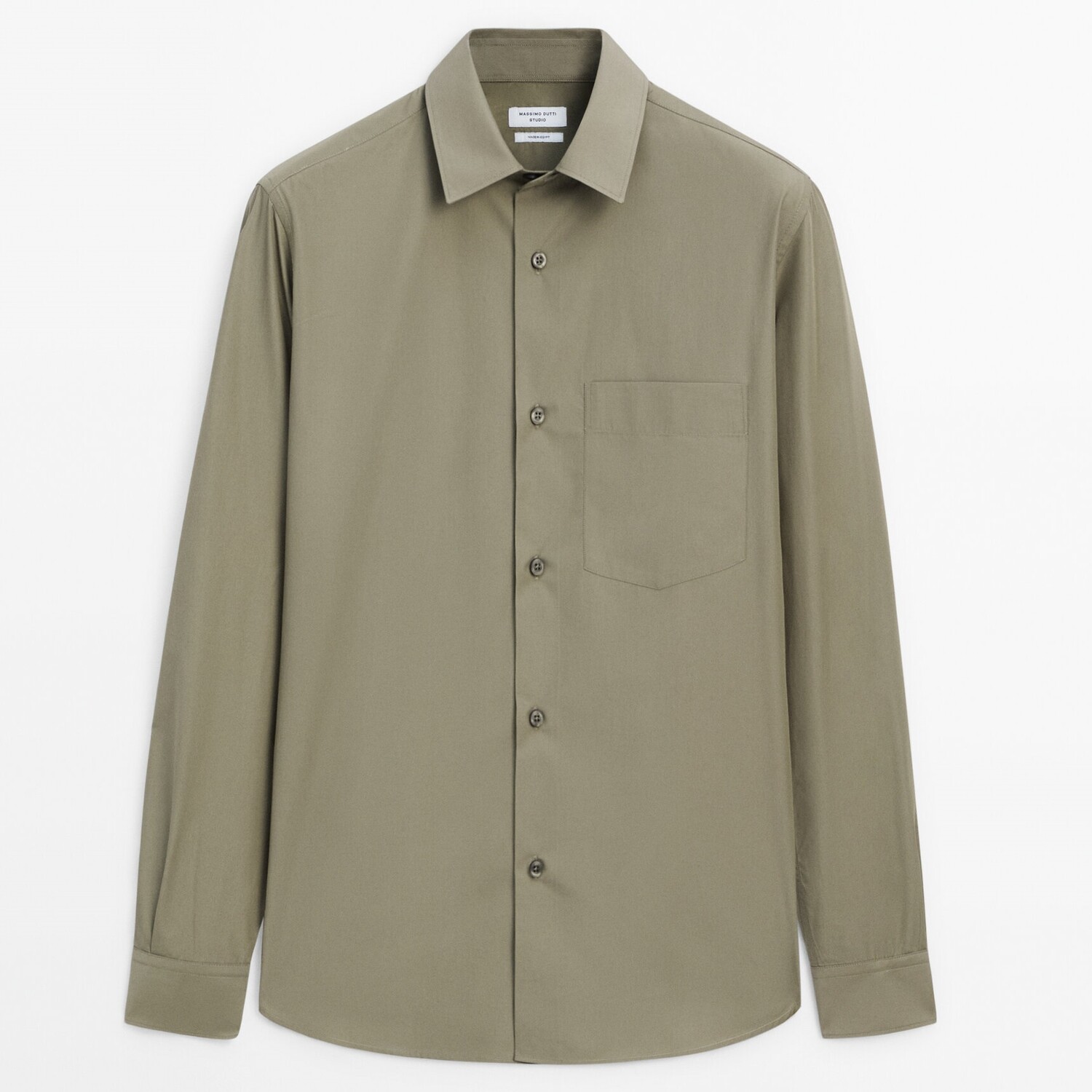 

Рубашка Massimo Dutti Wide-fit Cotton, зеленый