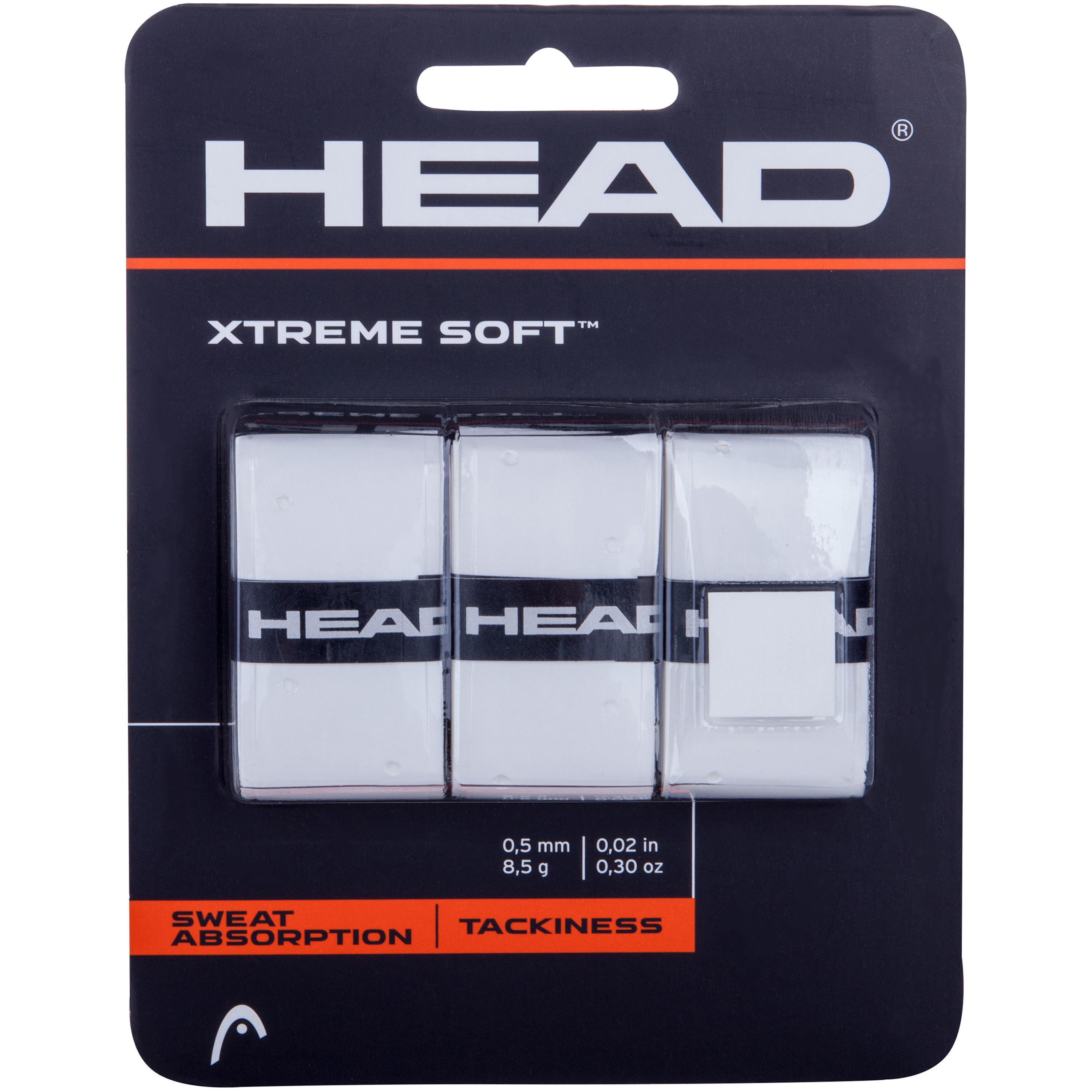 Лента для хвата теннисной ракетки Overgrip Xtreme Soft белая HEAD