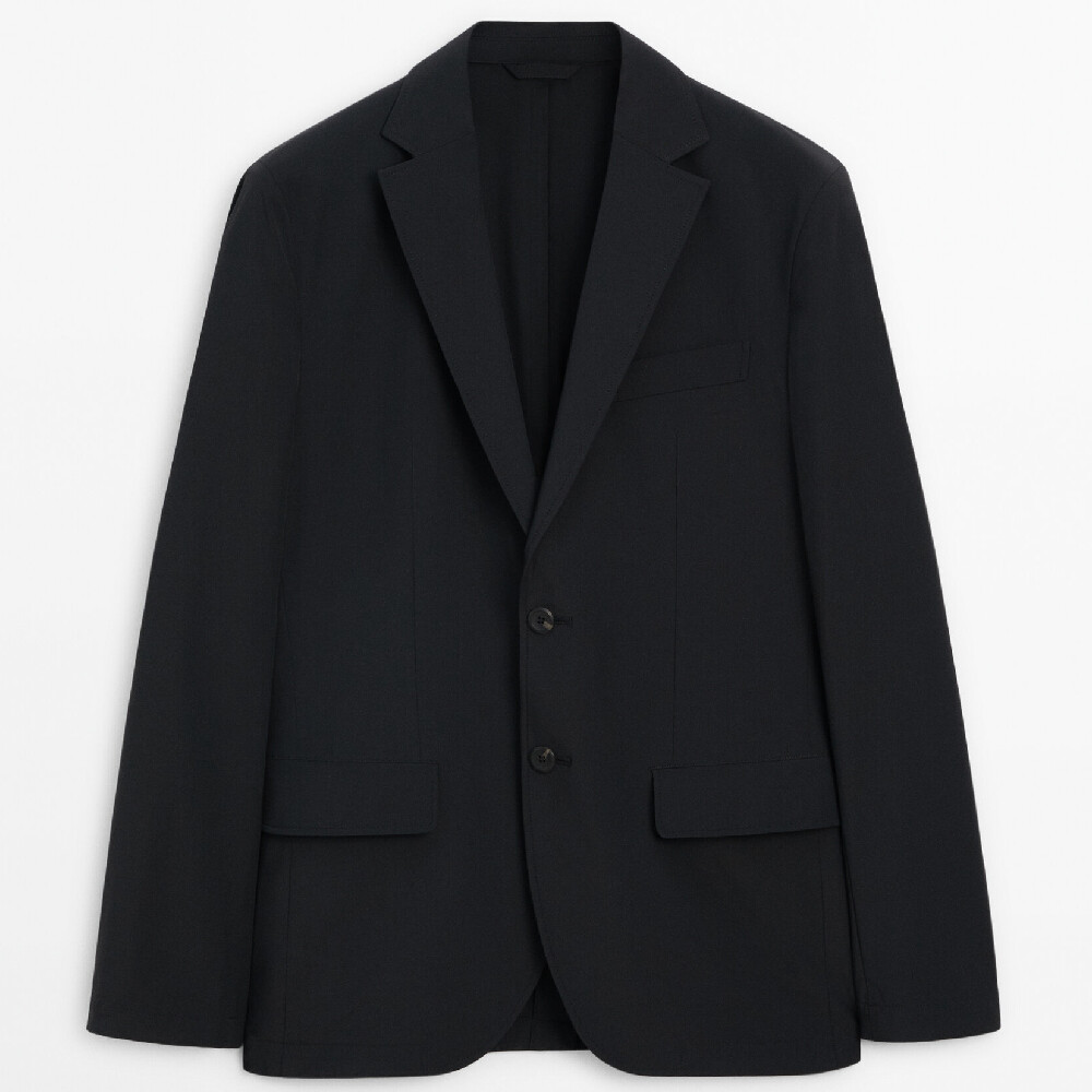 

Пиджак Massimo Dutti Technical, черный
