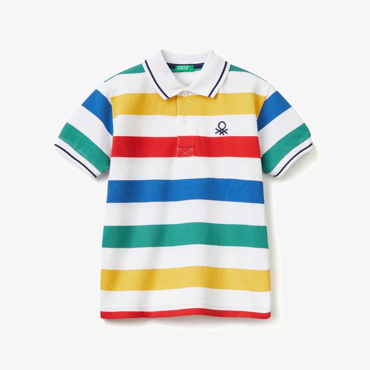 

Футболка-поло United Colors Of Benetton Rigata Tinto Filo Con Logo, мультиколор