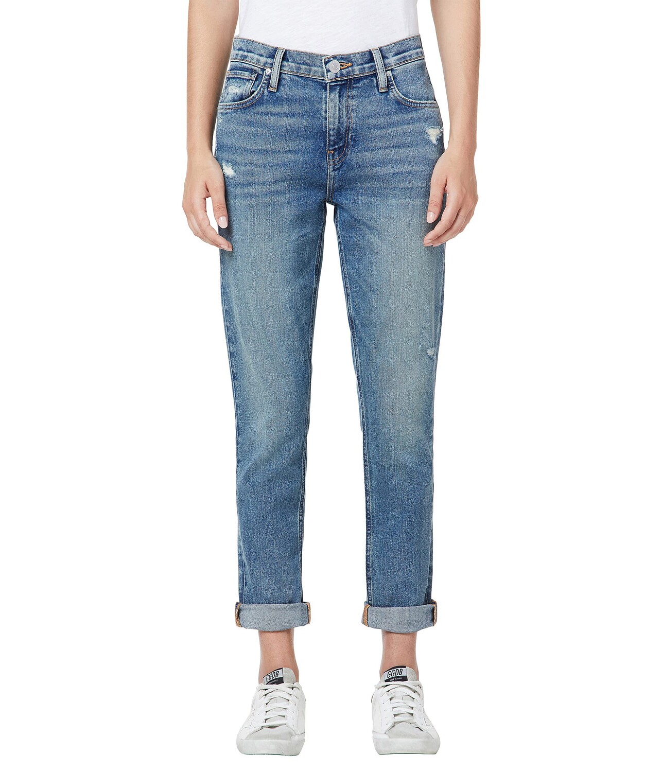 

Джинсы Hudson Jeans, Lana Boyfriend Ankle w/ Rolled Hem in Everlast
