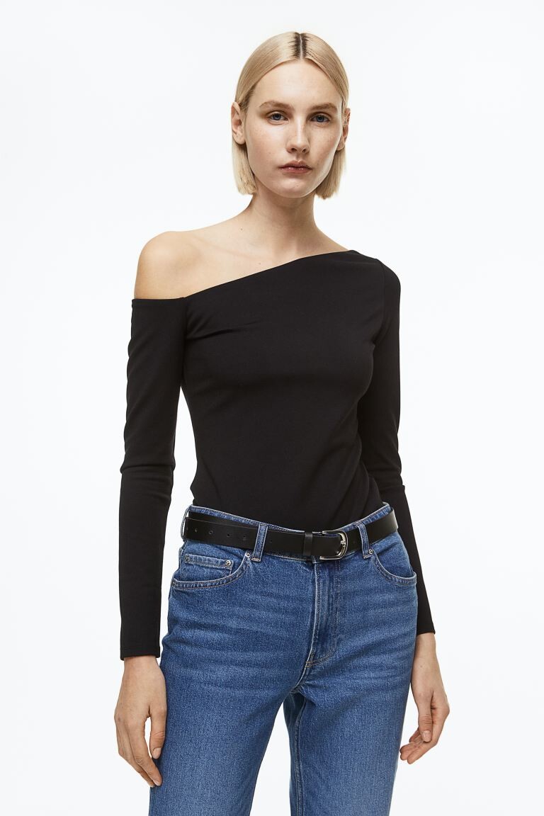 

Топ на одно плечо H&M, черный