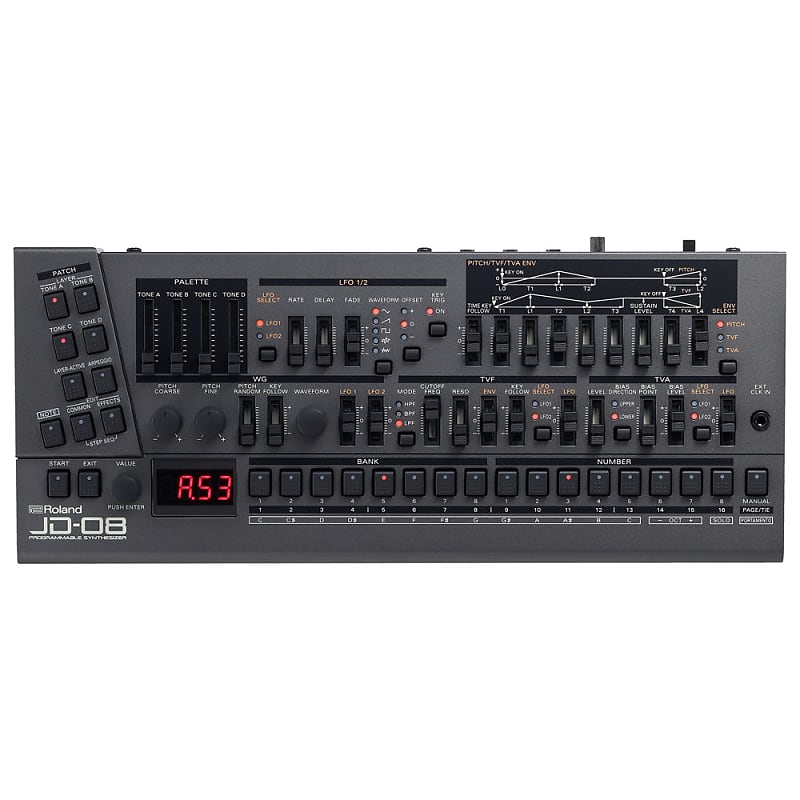 Звуковой модуль Roland JD-08 Boutique JD-08 Boutique Sound Module jq6500 voice module sound board micro usb dip16 ttl uart replacement 1 pair of 5 channel mp3 module voice standard 3 2 5v 20ma