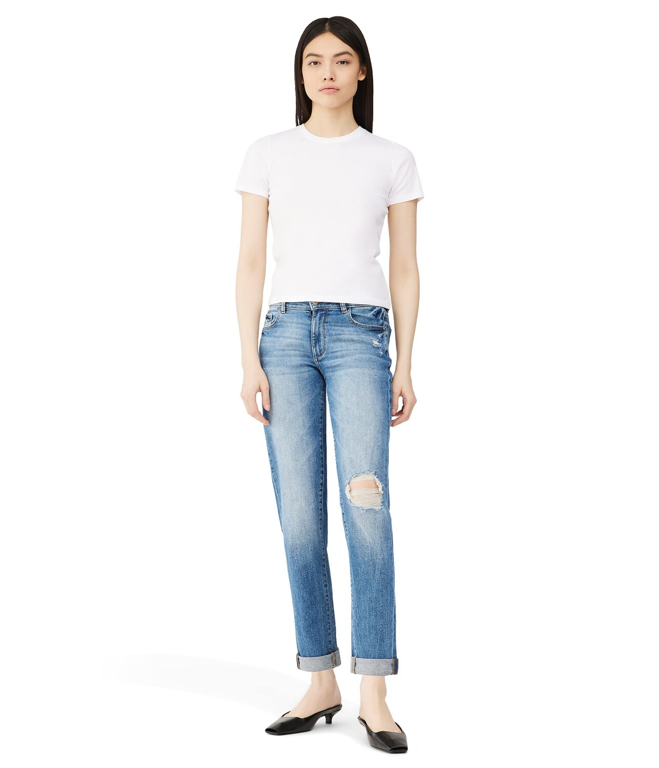 

Джинсы DL1961, Riley Boyfriend in Oasis Distressed