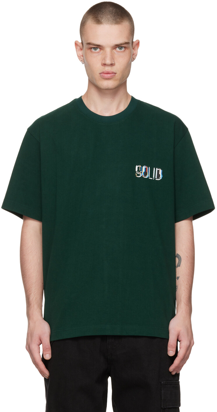 

Зеленая плавящаяся футболка Solid Homme