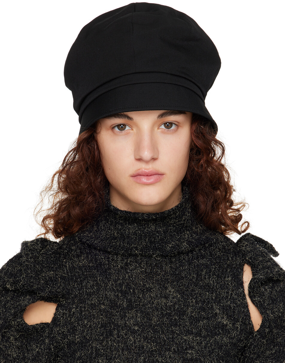 

Черная шапка из габардина Yohji Yamamoto