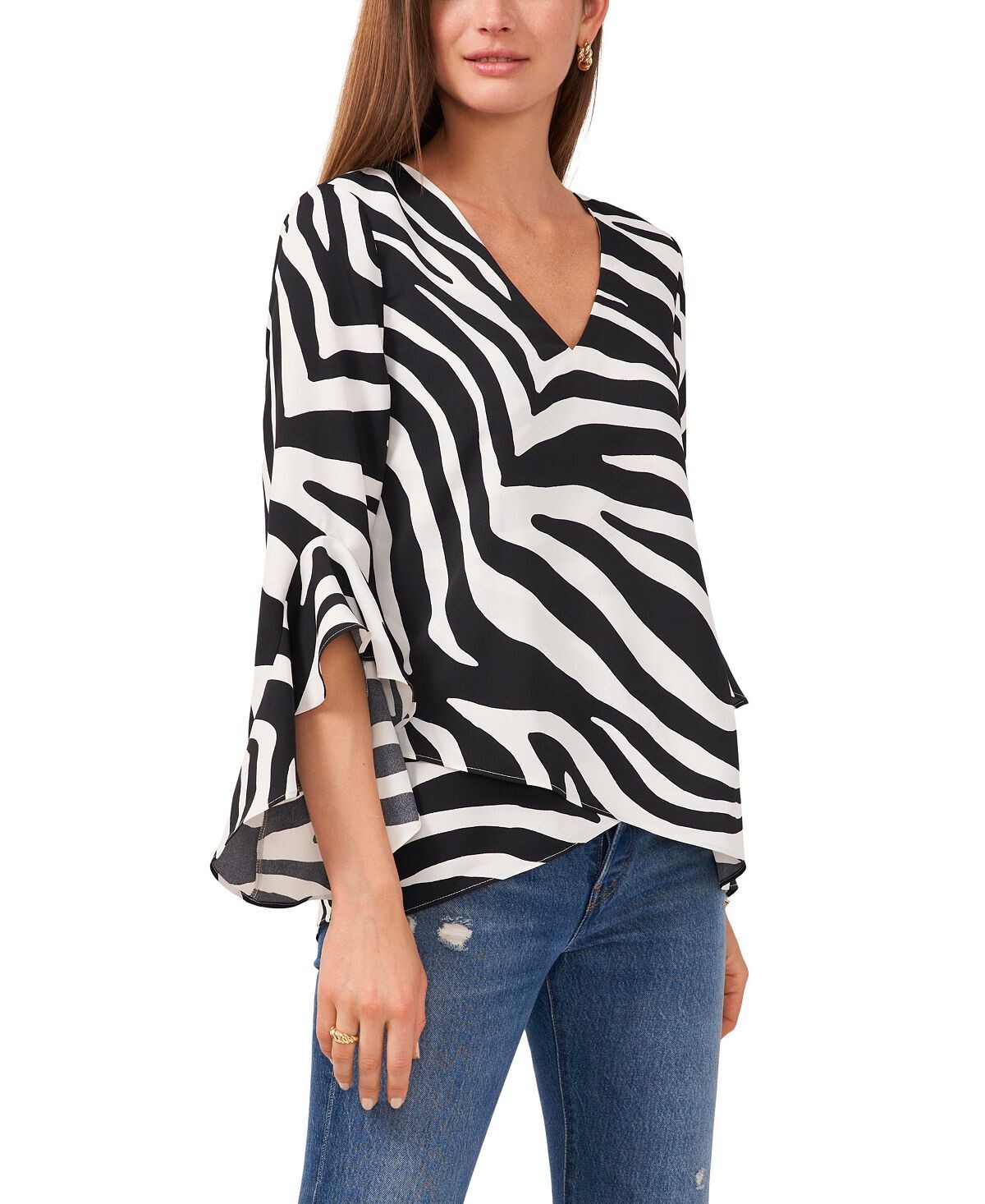 

Женская блуза zesty zebra с рукавами-крылышками Vince Camuto, мульти