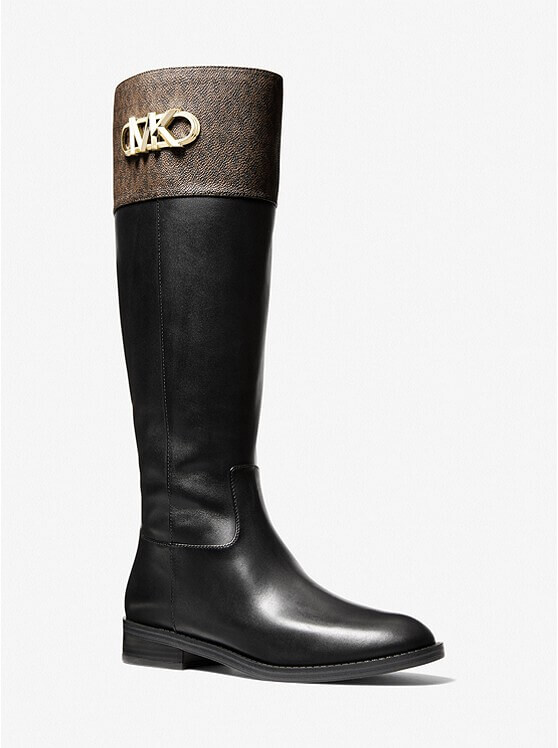

Кожаные сапоги Michael Michael Kors Parker Logo, черный/коричневый