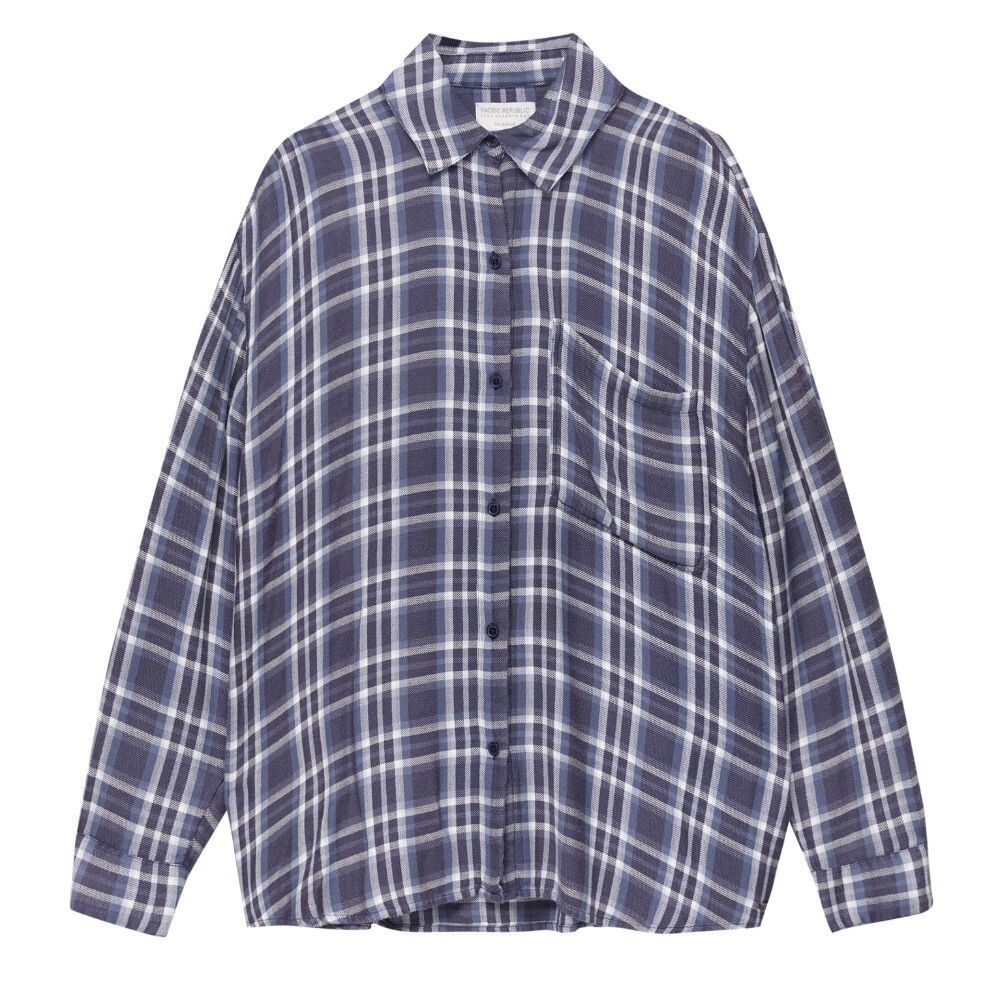 

Рубашка Pull&Bear Long Sleeve Check, темно-синий
