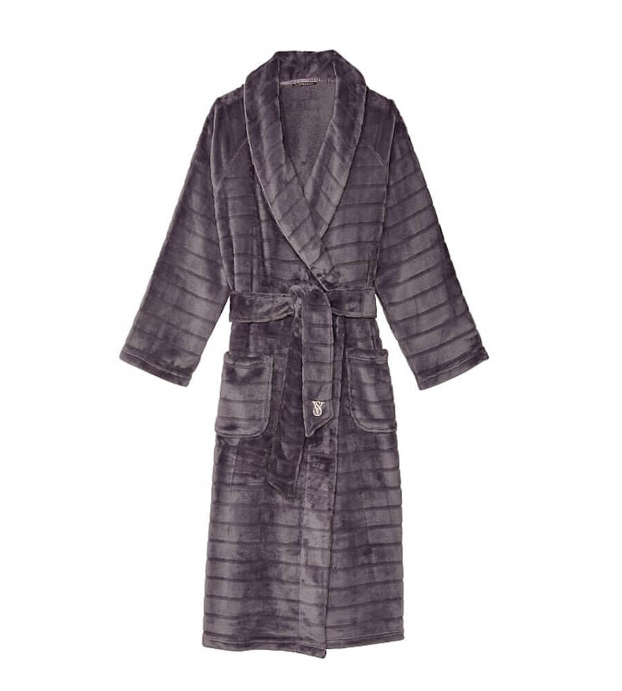

Халат Victoria's Secret Plush Striped Long, серый
