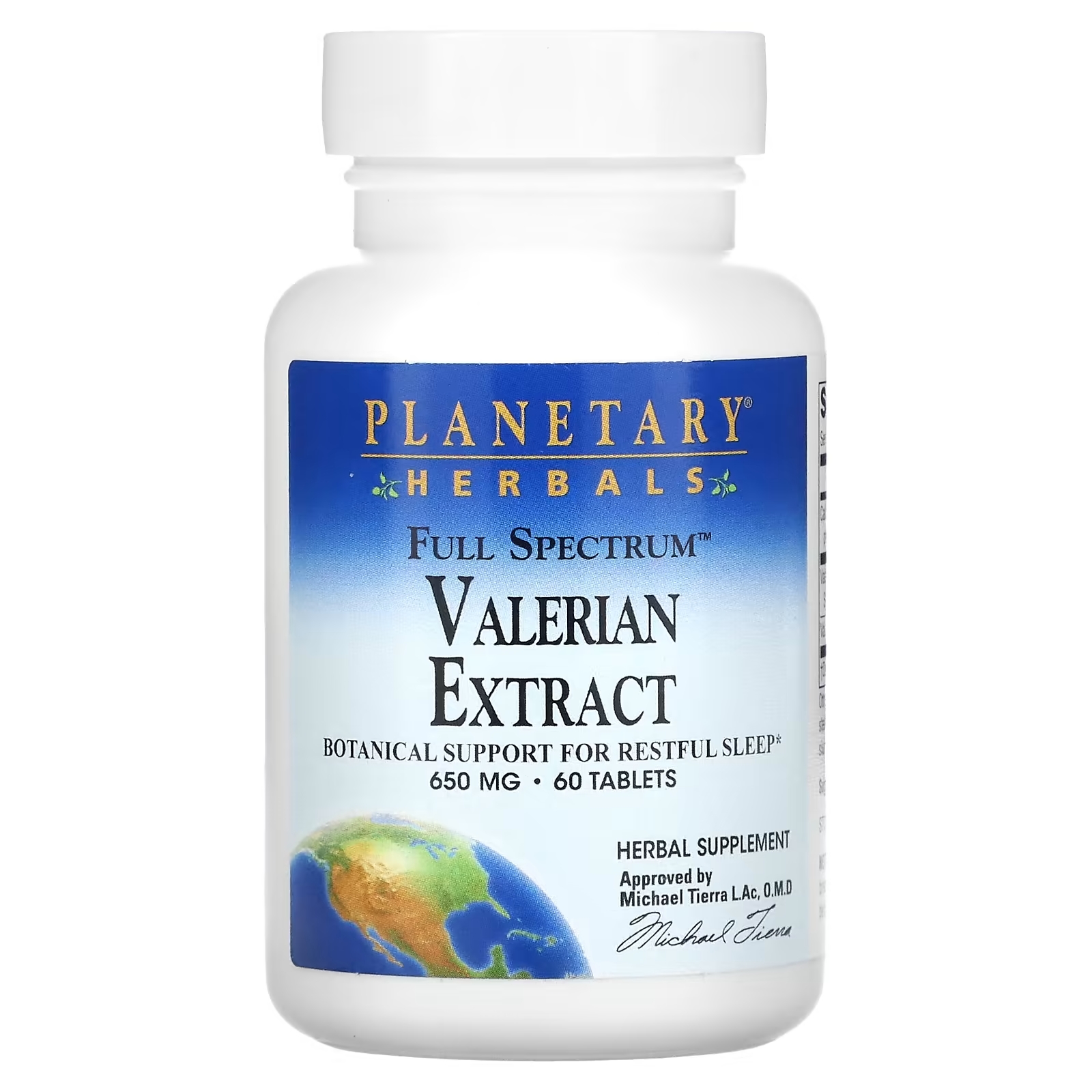 цена Planetary Herbals «Полный спектр» экстракт валерианы 650 мг, 60 таблеток