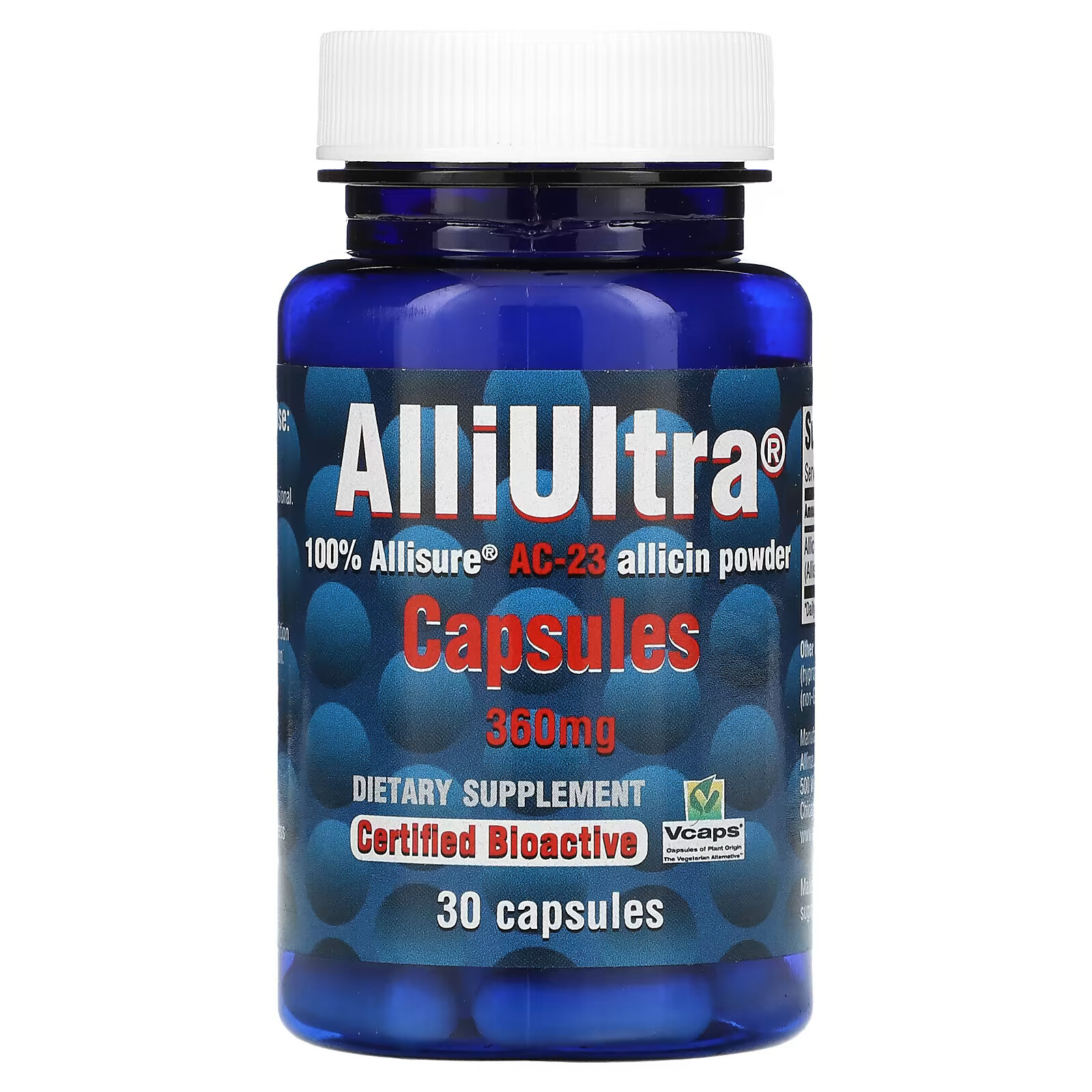 Allimax, AlliUltra, 360 мг, 30 капсул allimax diabalife аллицин 500