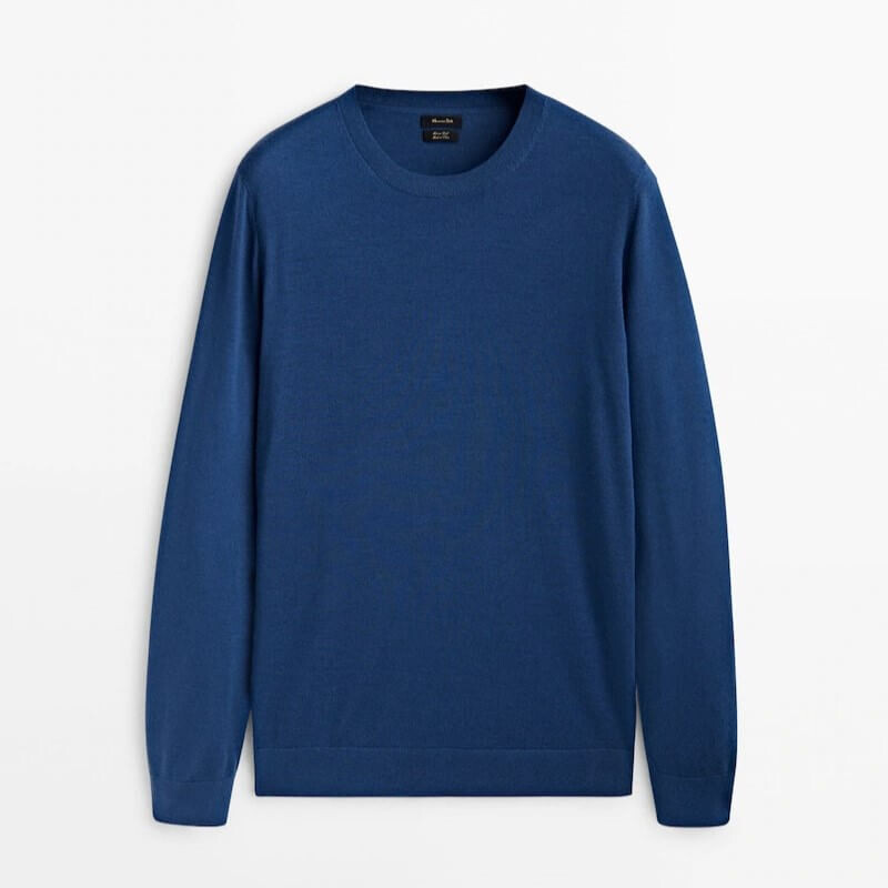 

Свитер Massimo Dutti Crew Neck, синий