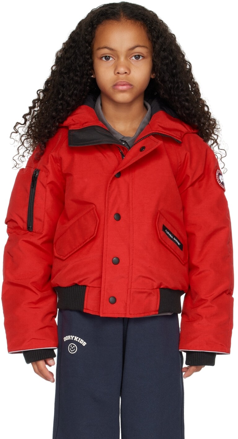 

Детская красная пуховая куртка-бомбер Rundle Canada Goose Kids