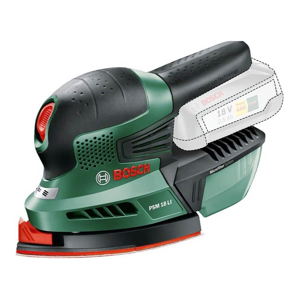 

Аккумуляторная мультишлифмашина Bosch PSM 18 Li, 22000 об/мин без аккумулятора