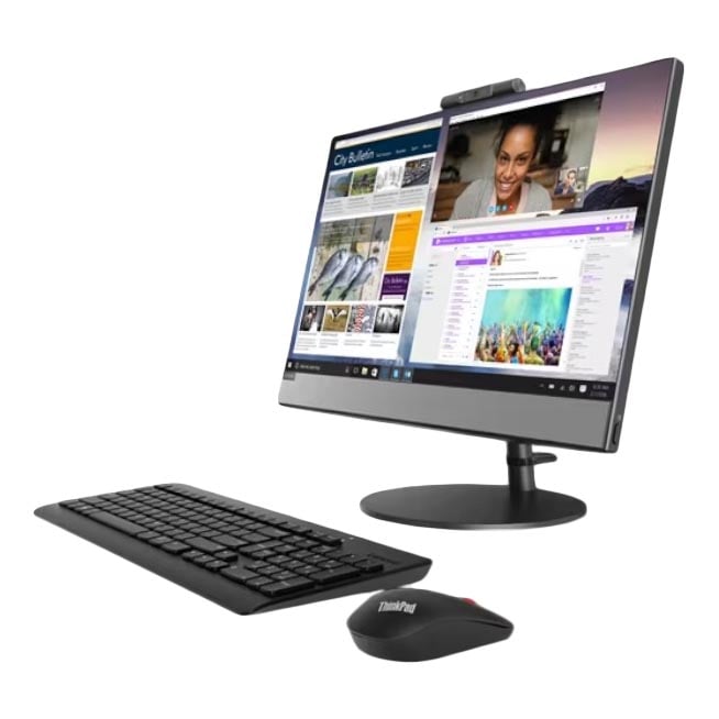 Моноблок Lenovo AIO V530-22, 21.5″, 4Гб/1Тб, i5-9400T, черный, английская/арабская клавиатура - фото