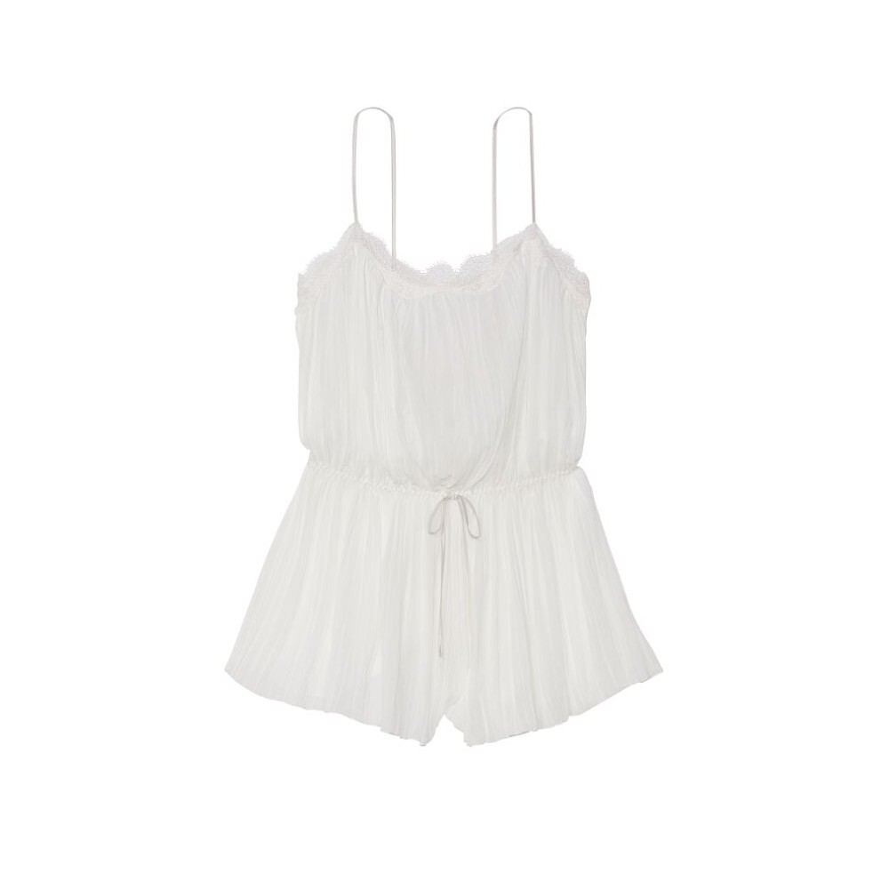 

Пижама-комбинезон Victorias Secret Lace-Trim Pleated, белый