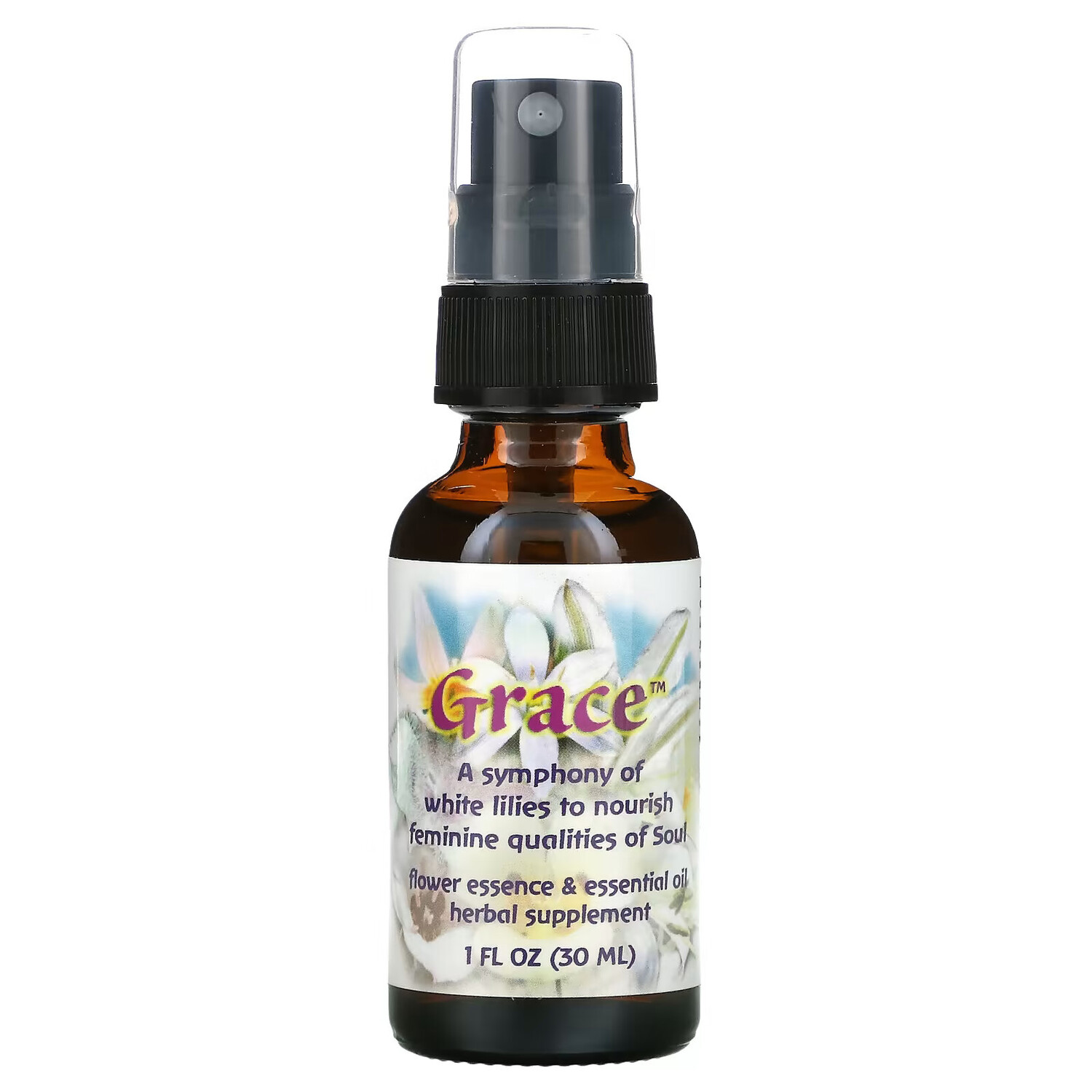 

Flower Essence Services, Grace, цветочная эссенция с эфирным маслом, 1 жидкая унция (30 мл)