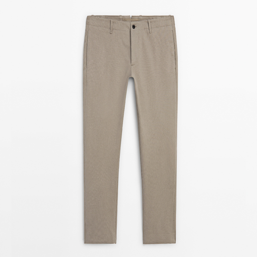 Брюки Massimo Dutti Slim-fit Micro-textured Chino, черный брюки massimo dutti micro twill tapered fit chino светло коричневый