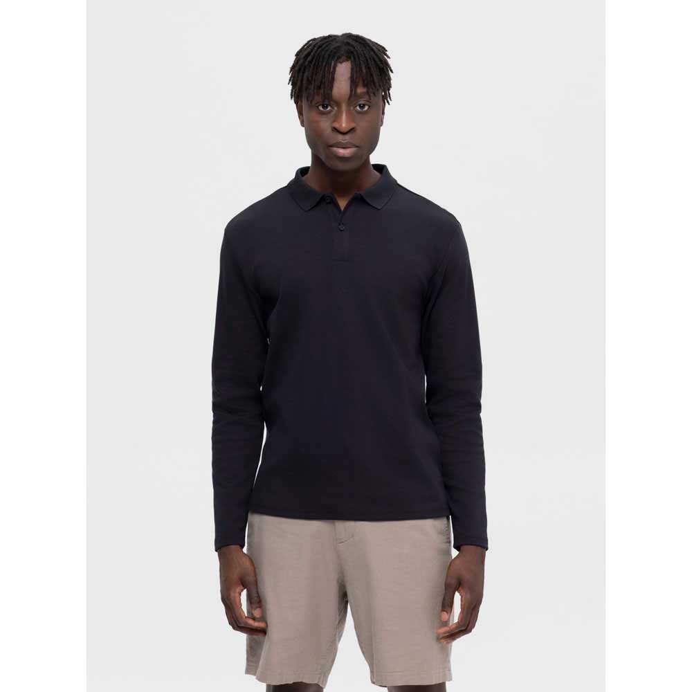 

Поло с длинным рукавом Selected Slim-Toulouse, черный