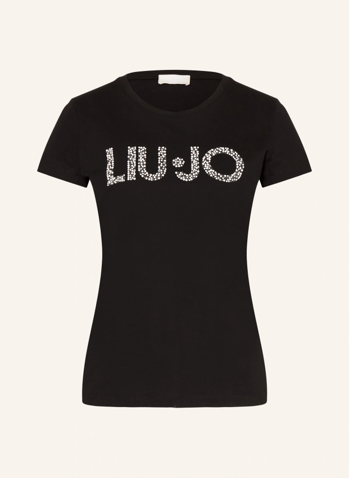 

Футболка с драгоценными камнями и бисером Liu Jo, черный